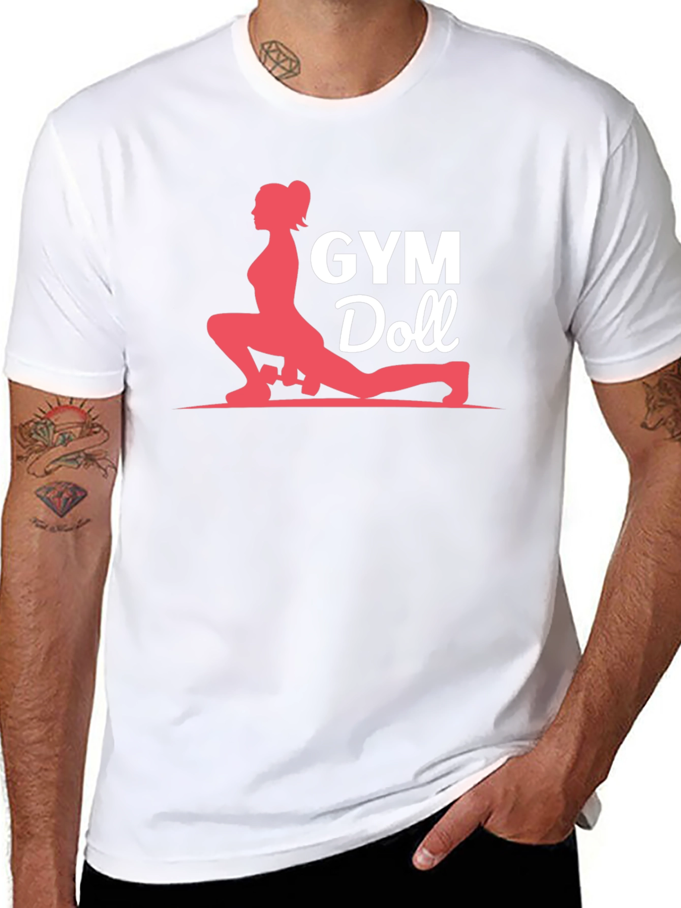 Camiseta Negra Gym Doll para Entrenamiento Físico