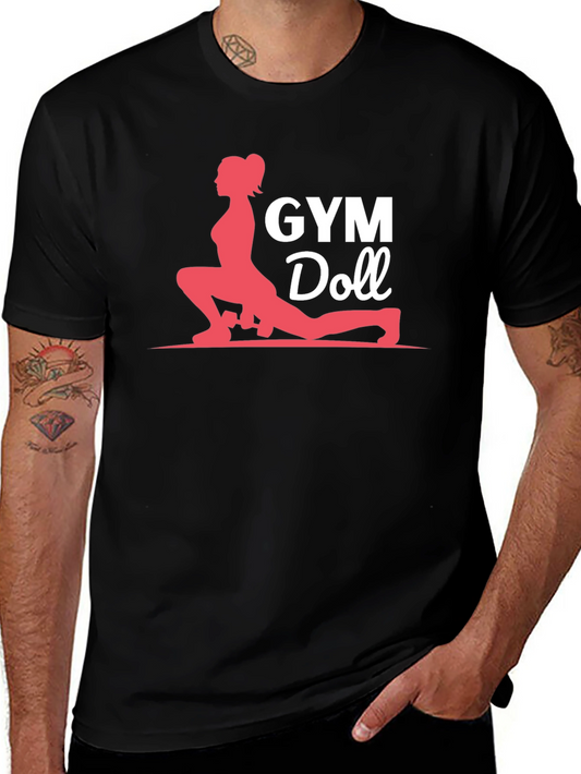 Camiseta Negra Gym Doll para Entrenamiento Físico
