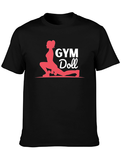 Camiseta Negra Gym Doll para Entrenamiento Físico
