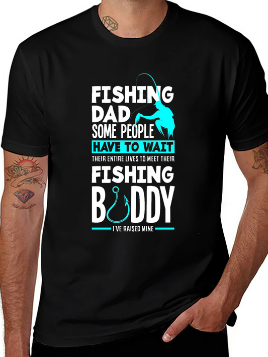 Camiseta Negra Fishing Dad Buddy