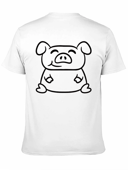 Camiseta Negra con Diseño de Cerdo Sonriente