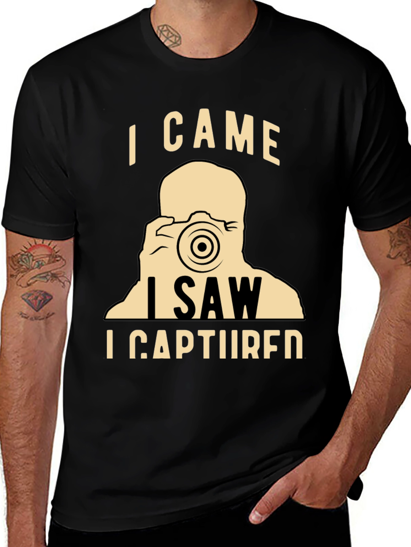 Camiseta Negra Vine Vi Capturé Fotógrafo