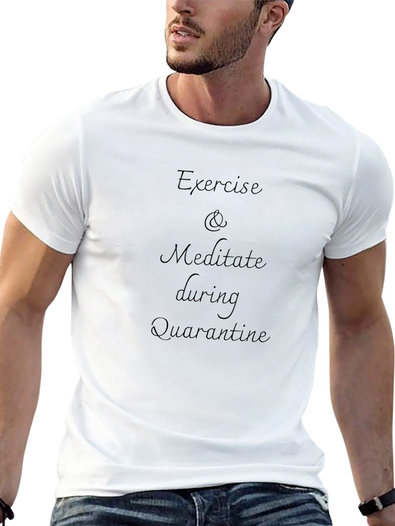 Camiseta Negra: Ejercicio y Meditación en Cuarentena
