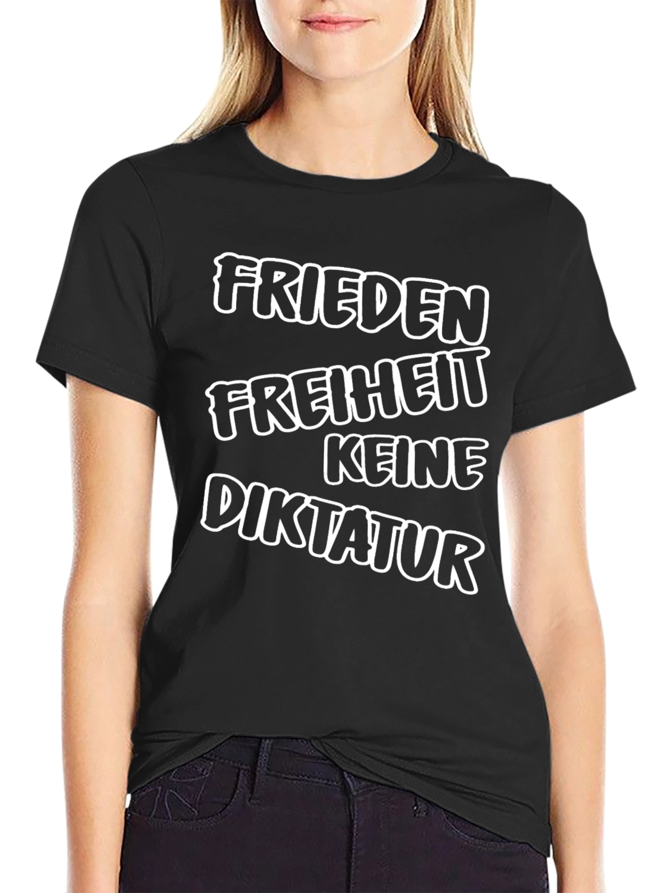 Camiseta Negra: Paz Libertad No a la Dictadura