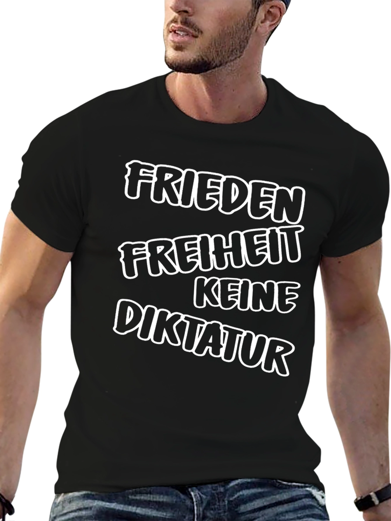 Camiseta Negra: Paz Libertad No a la Dictadura