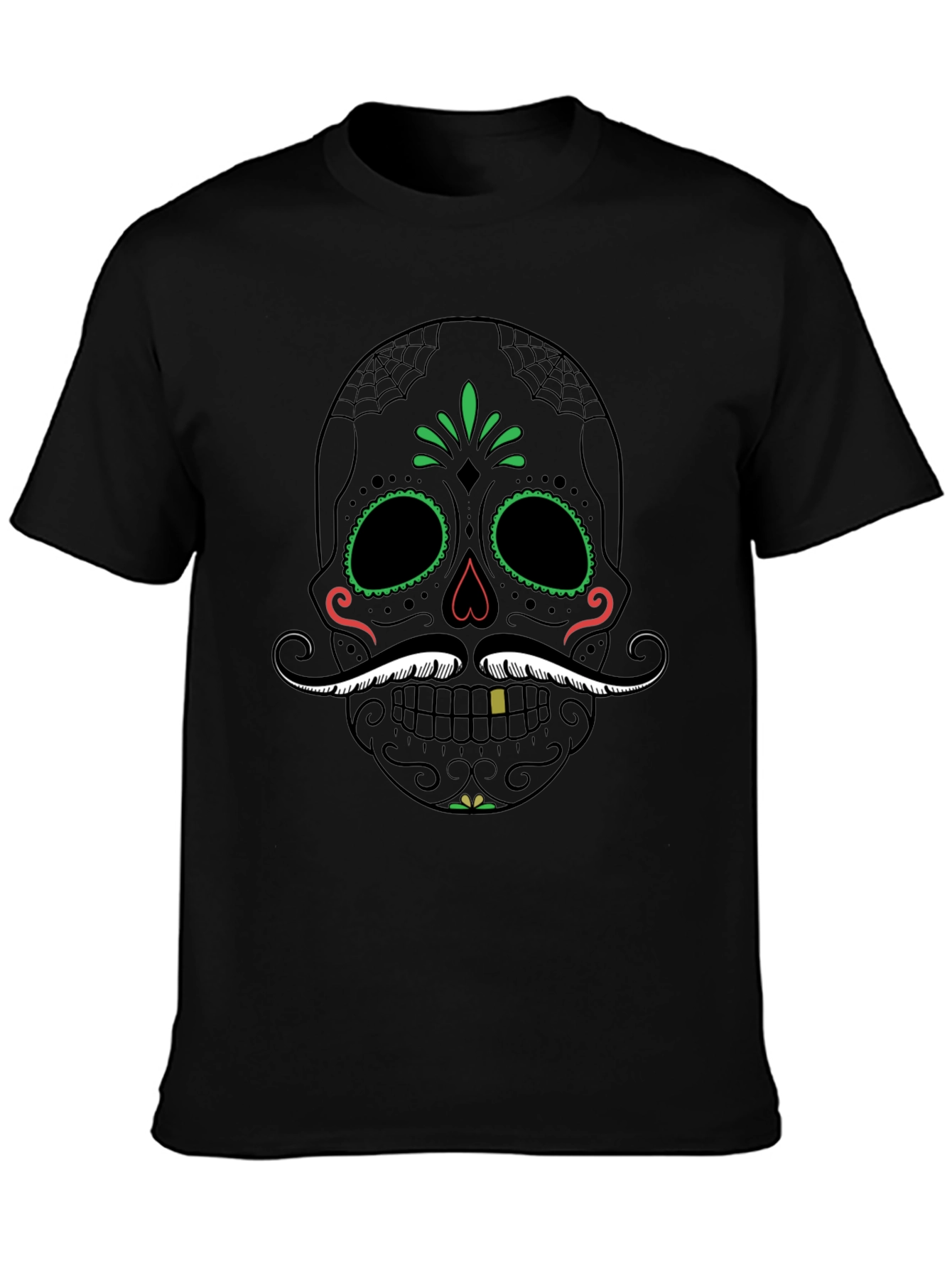 Camiseta Calavera Mexicana Bigote Dia de los Muertos