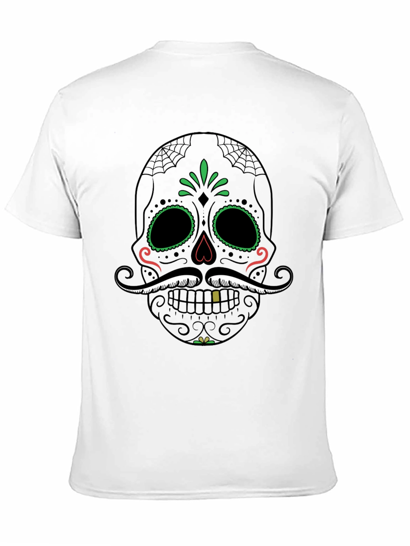 Camiseta Calavera Mexicana Bigote Dia de los Muertos