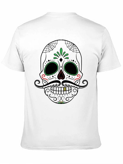 Camiseta Calavera Mexicana Bigote Dia de los Muertos
