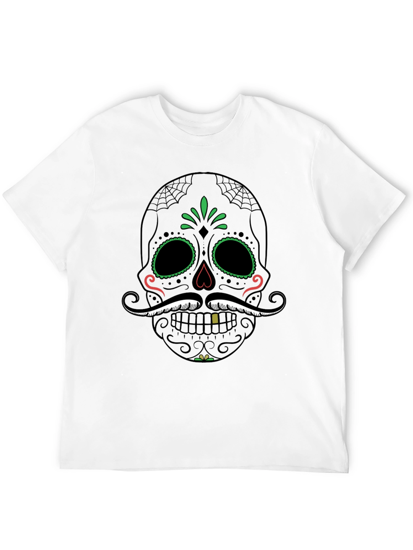 Camiseta Calavera Mexicana Bigote Dia de los Muertos