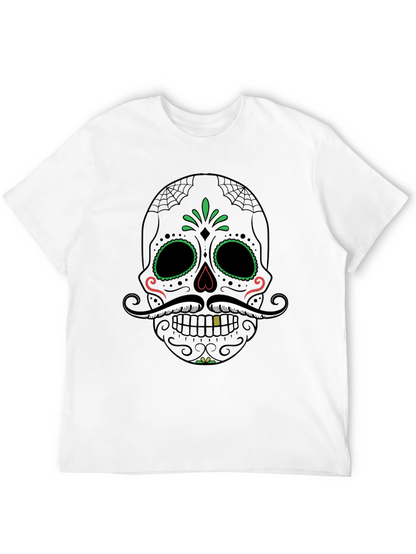 Camiseta Calavera Mexicana Bigote Dia de los Muertos