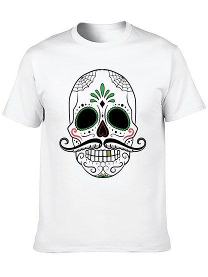 Camiseta Calavera Mexicana Bigote Dia de los Muertos