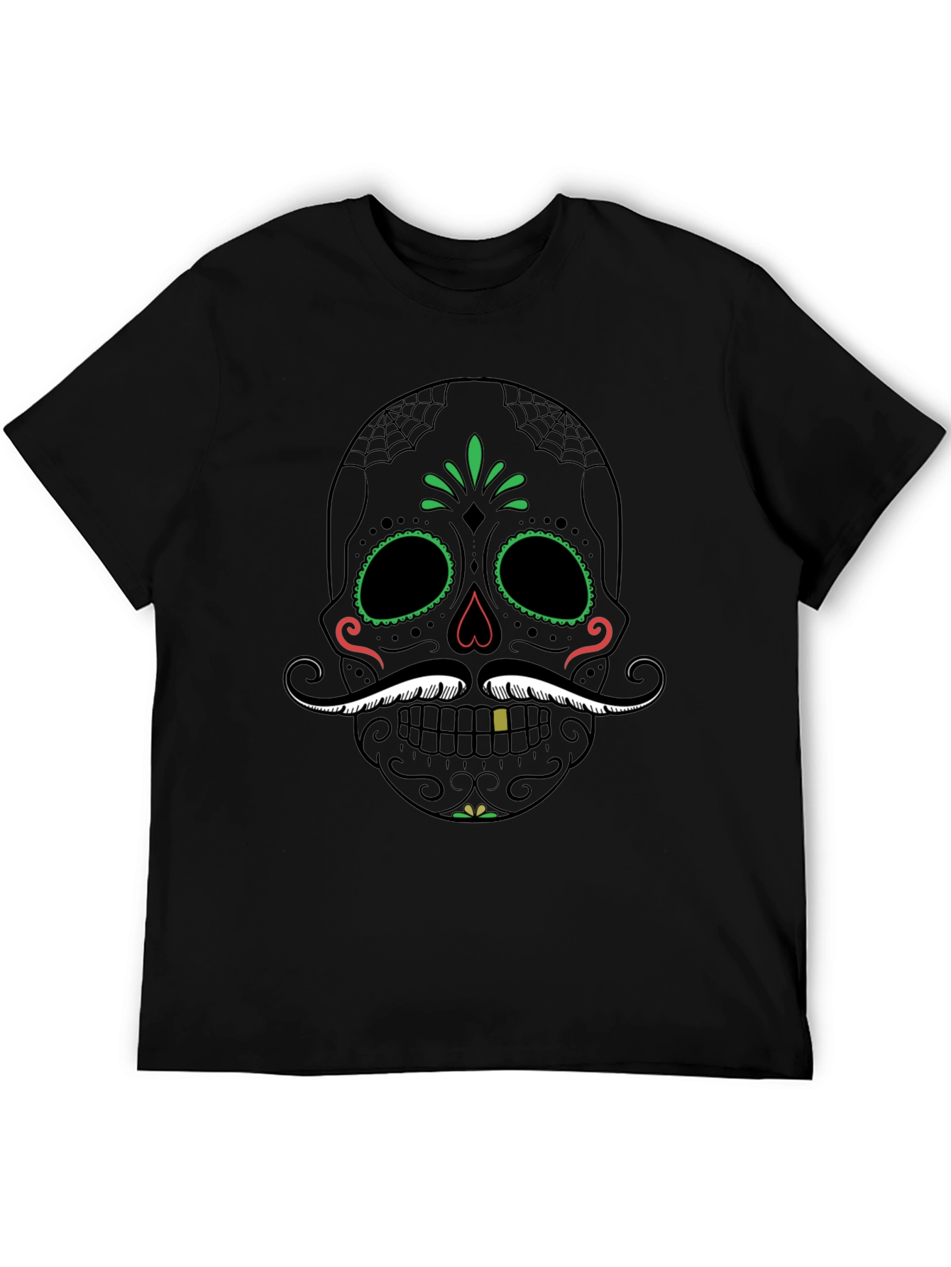 Camiseta Calavera Mexicana Bigote Dia de los Muertos