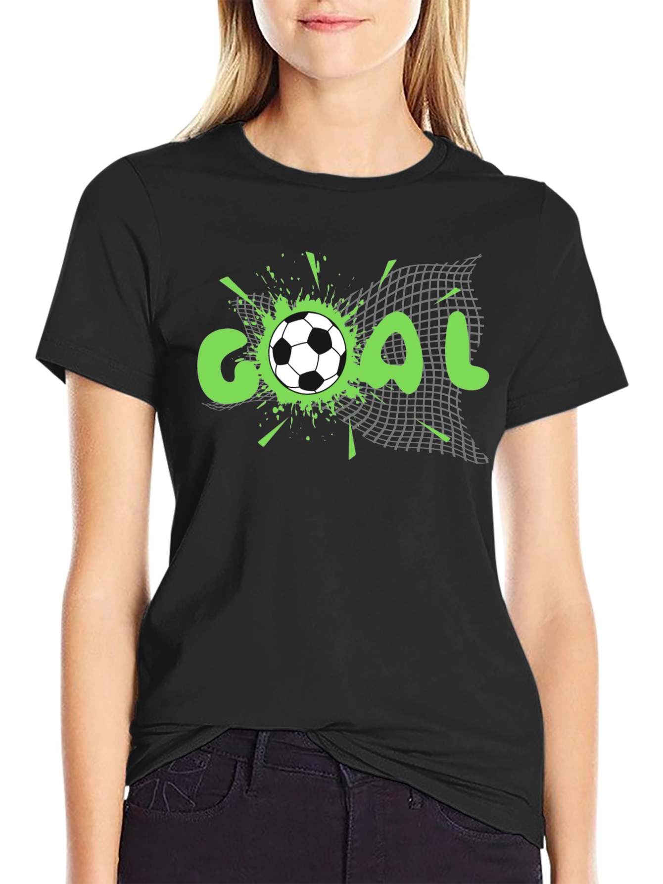 Camiseta Negra ¡GOL! Futbolera y Casual