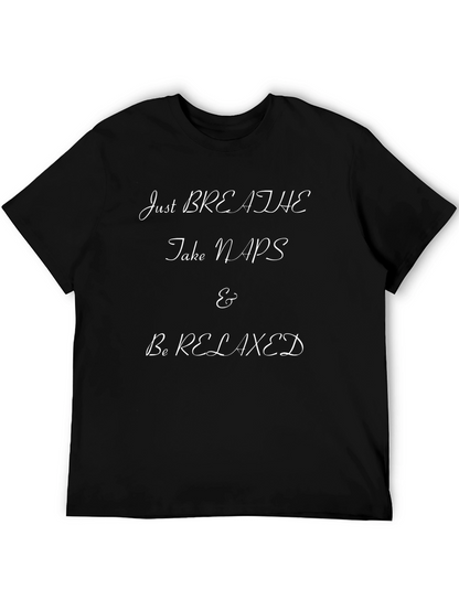 Camiseta Negra: Respira Siesta Relájate