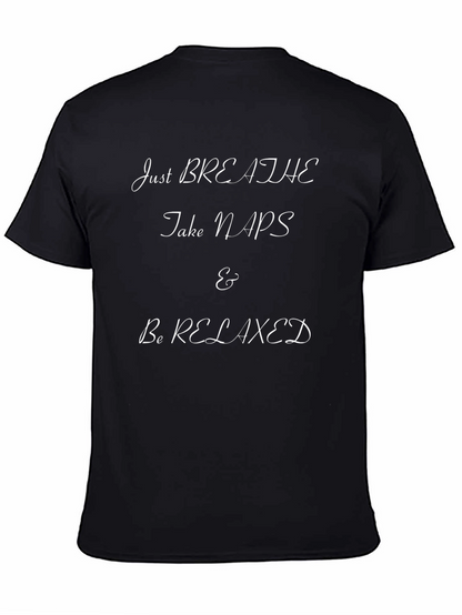 Camiseta Negra: Respira Siesta Relájate