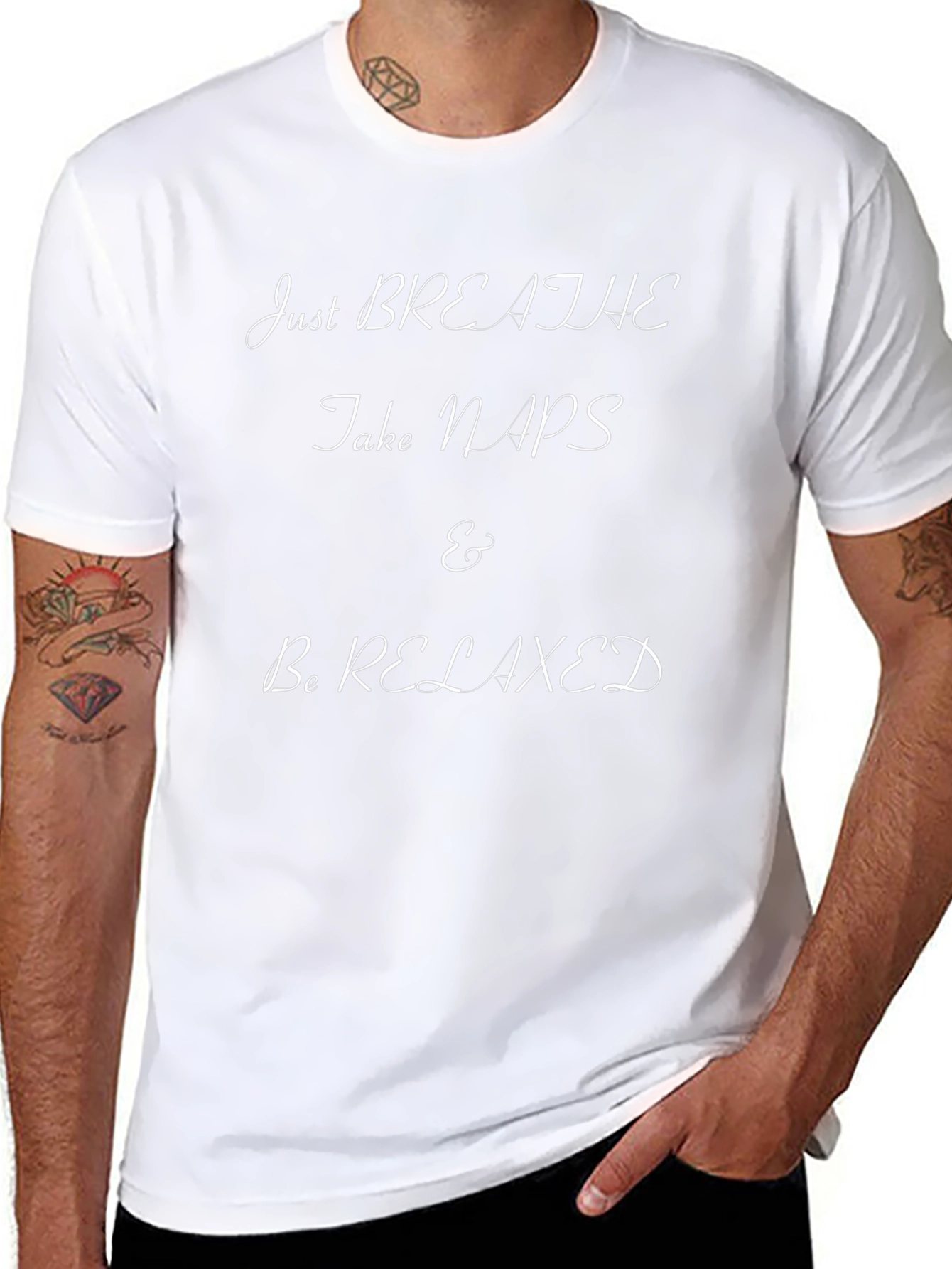 Camiseta Negra: Respira Siesta Relájate