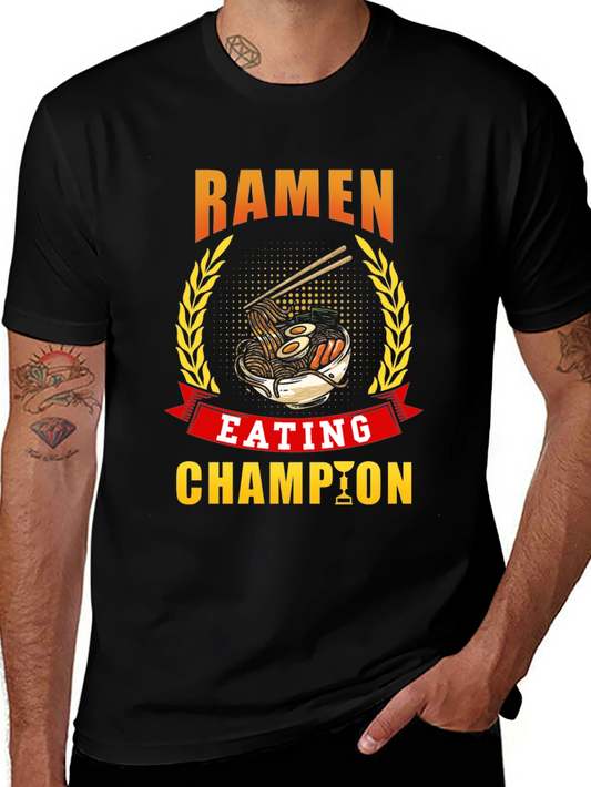Camiseta Negra Campeón Comiendo Ramen