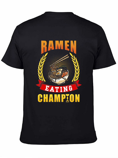 Camiseta Negra Campeón Comiendo Ramen