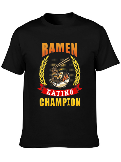 Camiseta Negra Campeón Comiendo Ramen