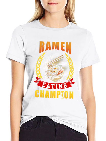 Camiseta Negra Campeón Comiendo Ramen