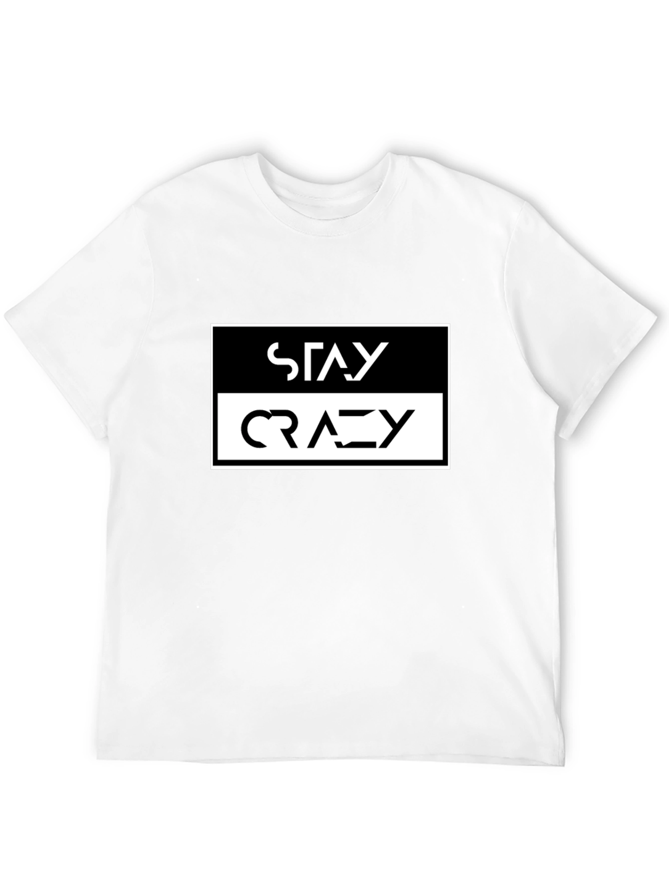 Camiseta Negra Stay Crazy Estilo Urbano
