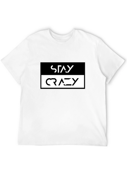 Camiseta Negra Stay Crazy Estilo Urbano