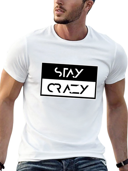 Camiseta Negra Stay Crazy Estilo Urbano