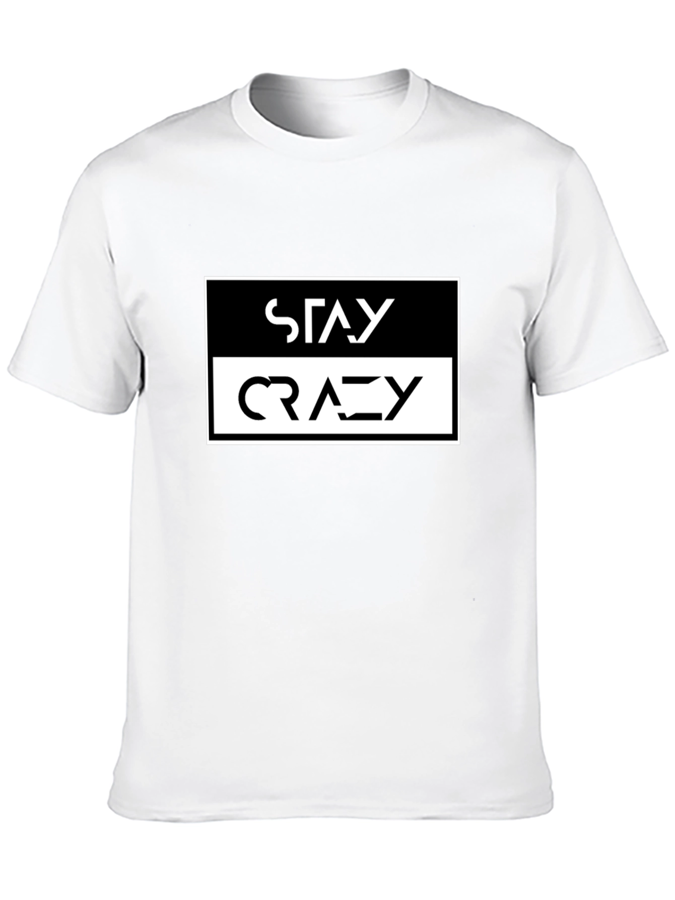 Camiseta Negra Stay Crazy Estilo Urbano