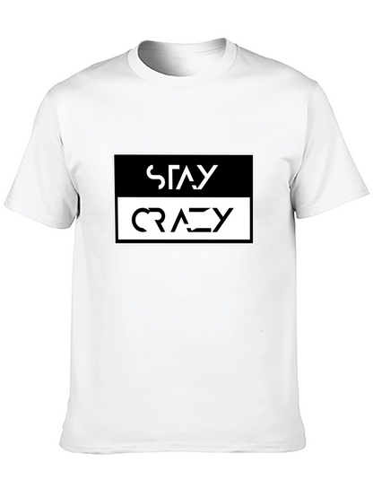 Camiseta Negra Stay Crazy Estilo Urbano