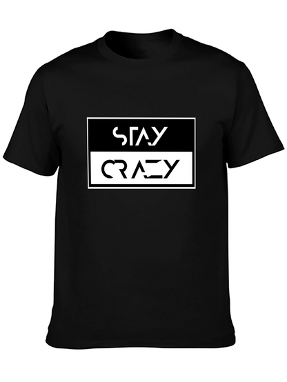 Camiseta Negra Stay Crazy Estilo Urbano