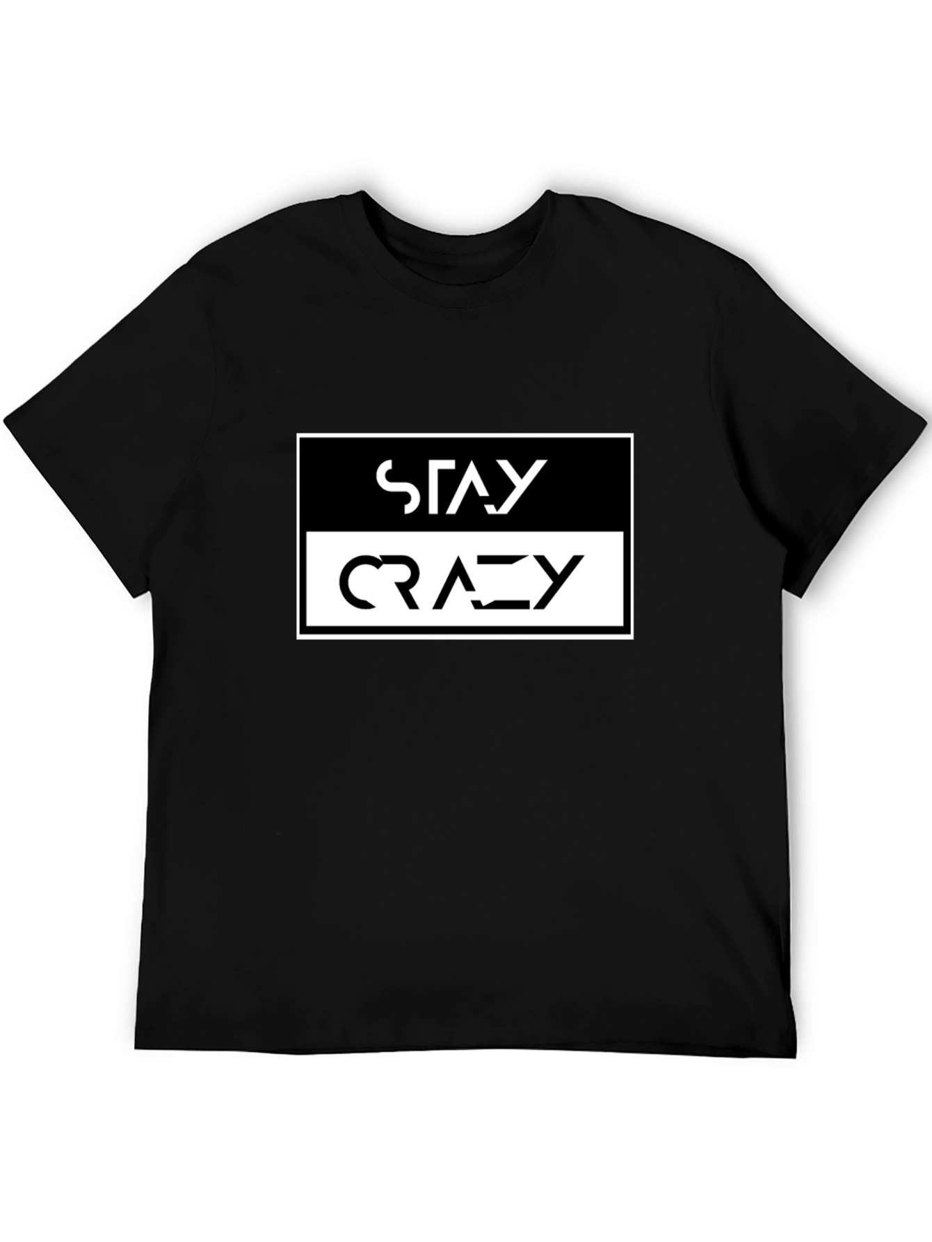 Camiseta Negra Stay Crazy Estilo Urbano