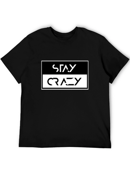Camiseta Negra Stay Crazy Estilo Urbano