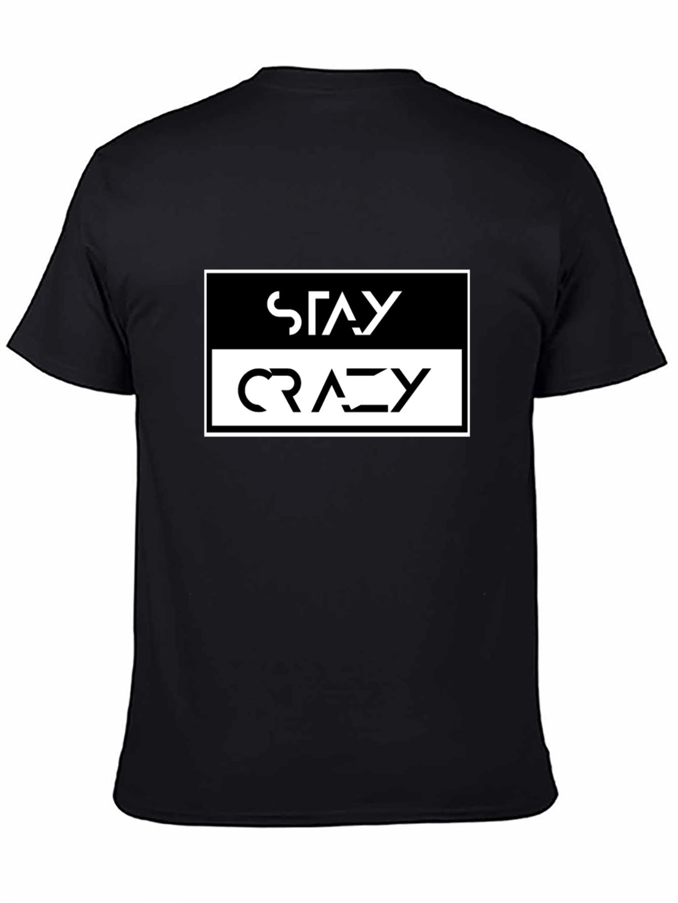 Camiseta Negra Stay Crazy Estilo Urbano