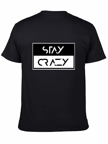 Camiseta Negra Stay Crazy Estilo Urbano