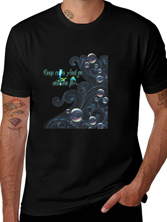 Camiseta Negra: Keep Calm y Fluye