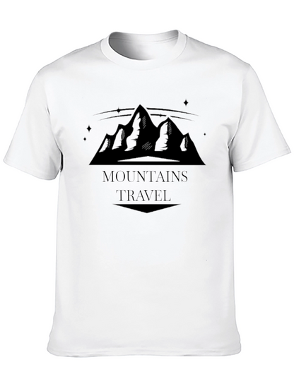 Camiseta Negra Montañas Travel Hombre