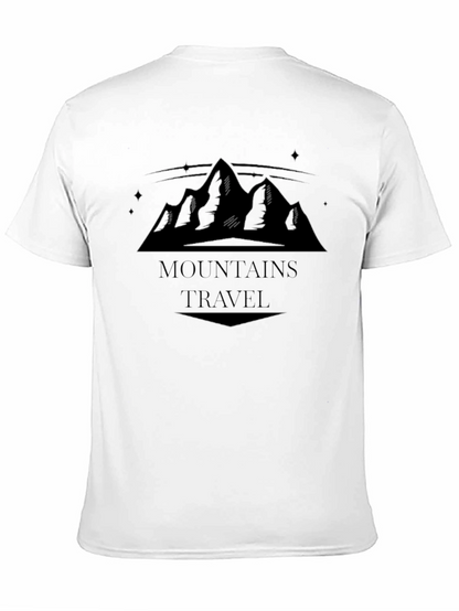 Camiseta Negra Montañas Travel Hombre