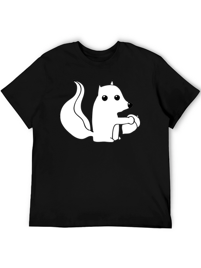 Camiseta Negra con Ardilla Blanca