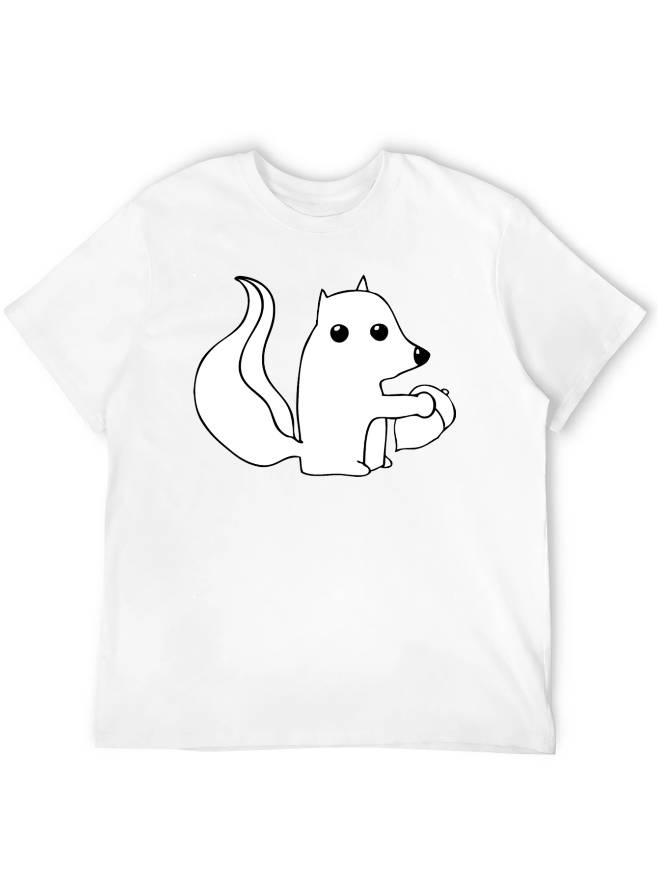 Camiseta Negra con Ardilla Blanca