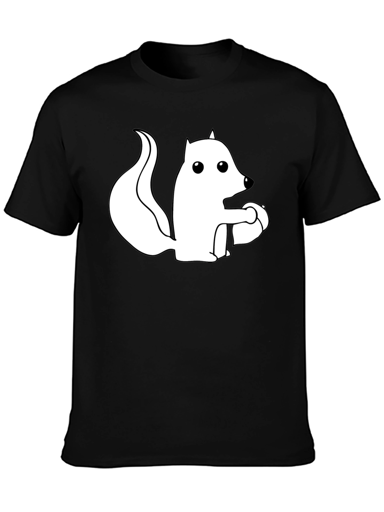 Camiseta Negra con Ardilla Blanca