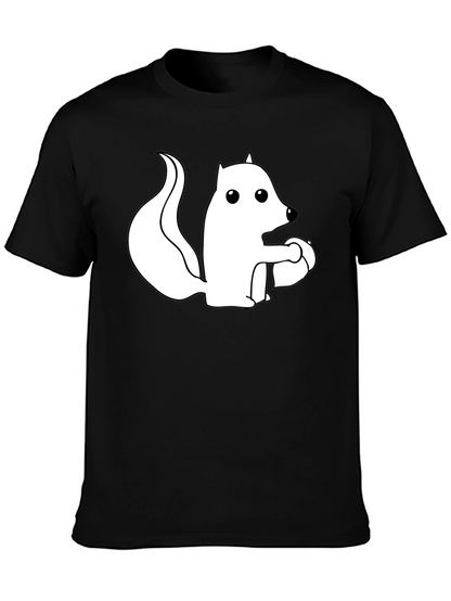 Camiseta Negra con Ardilla Blanca