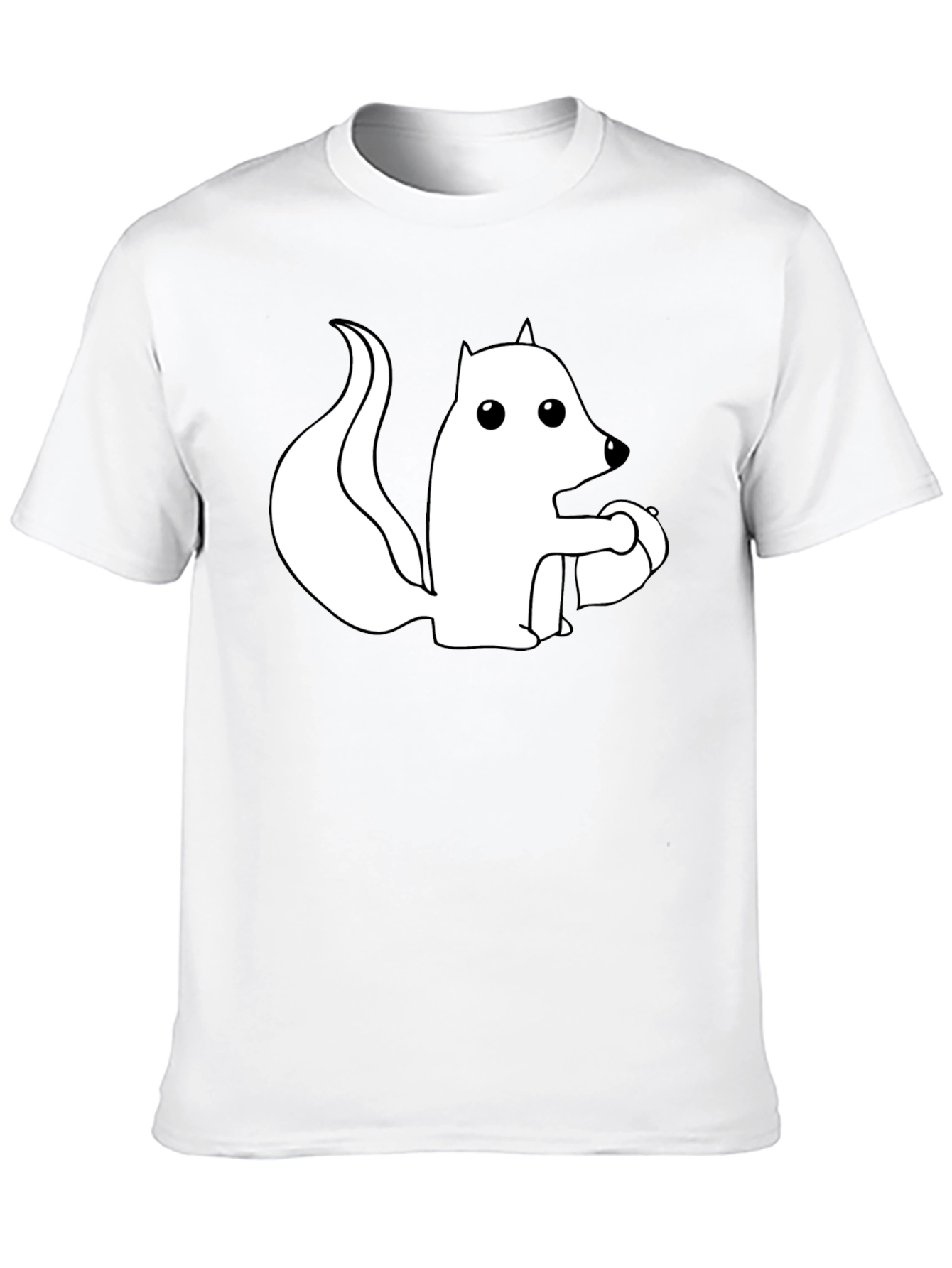 Camiseta Negra con Ardilla Blanca