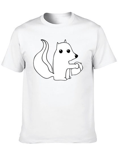 Camiseta Negra con Ardilla Blanca