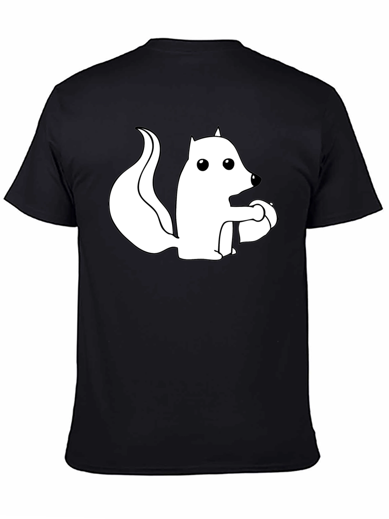 Camiseta Negra con Ardilla Blanca
