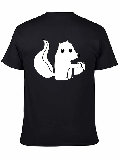 Camiseta Negra con Ardilla Blanca