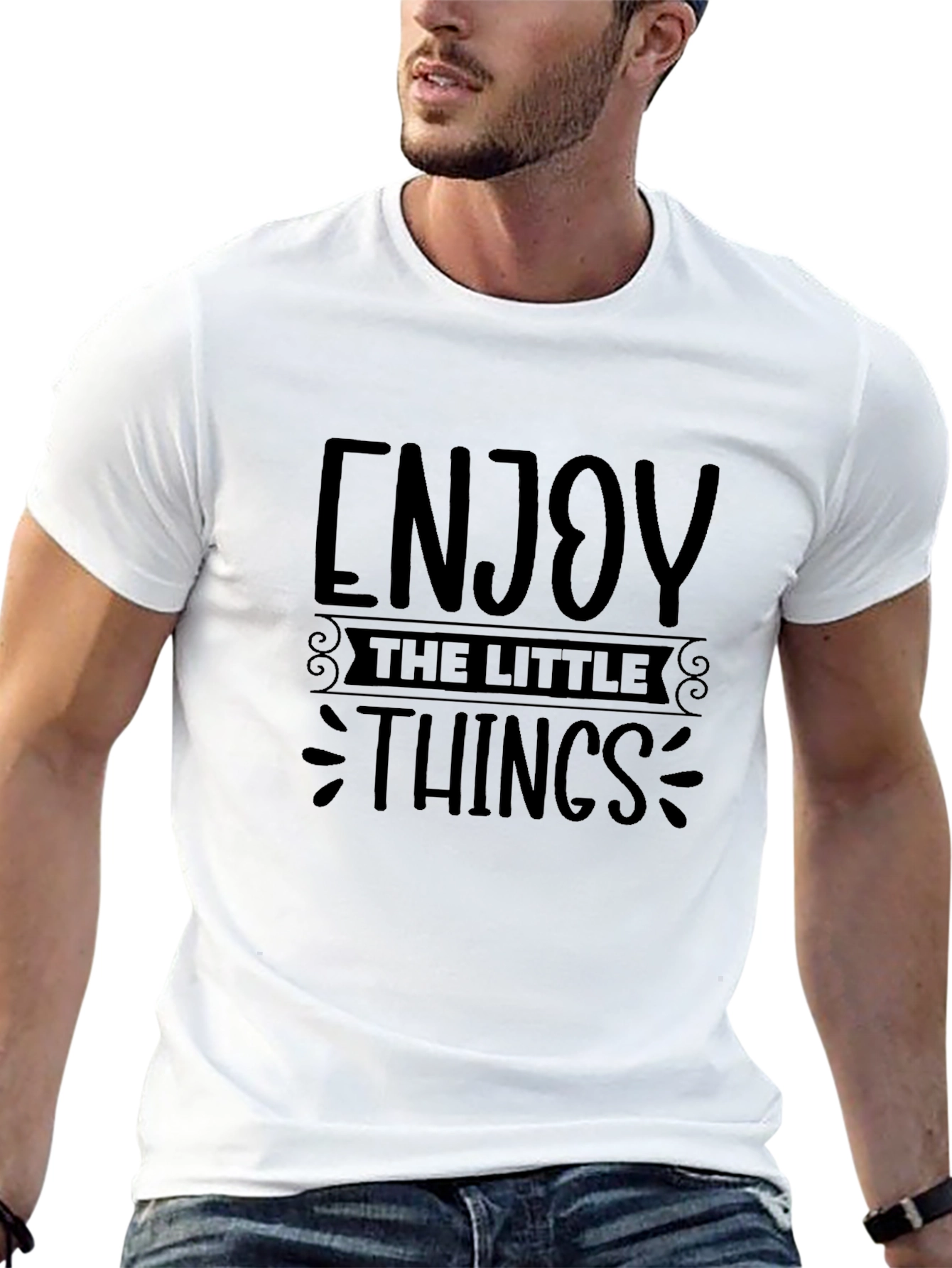 Camiseta Negra: Disfruta las Pequeñas Cosas