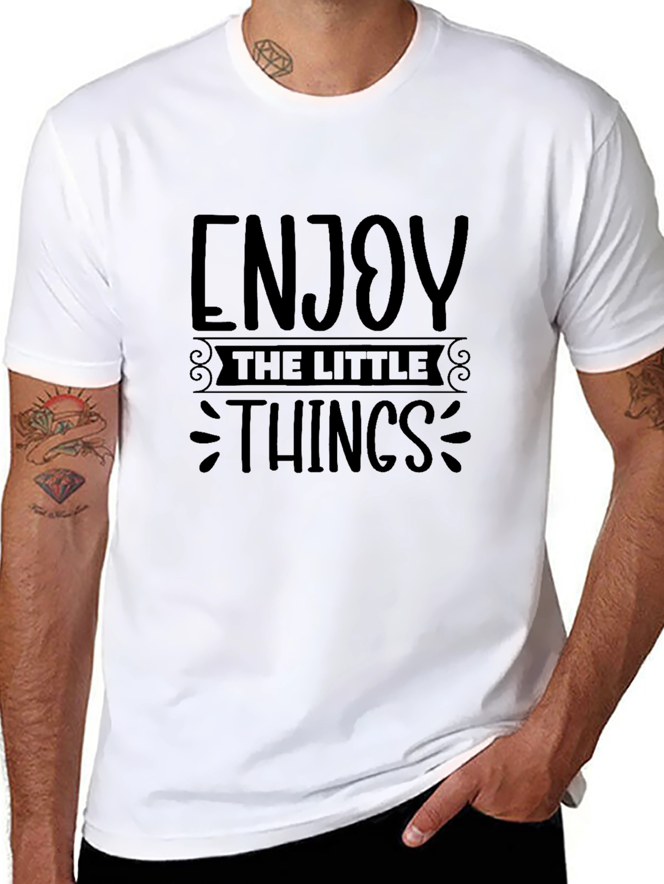 Camiseta Negra: Disfruta las Pequeñas Cosas