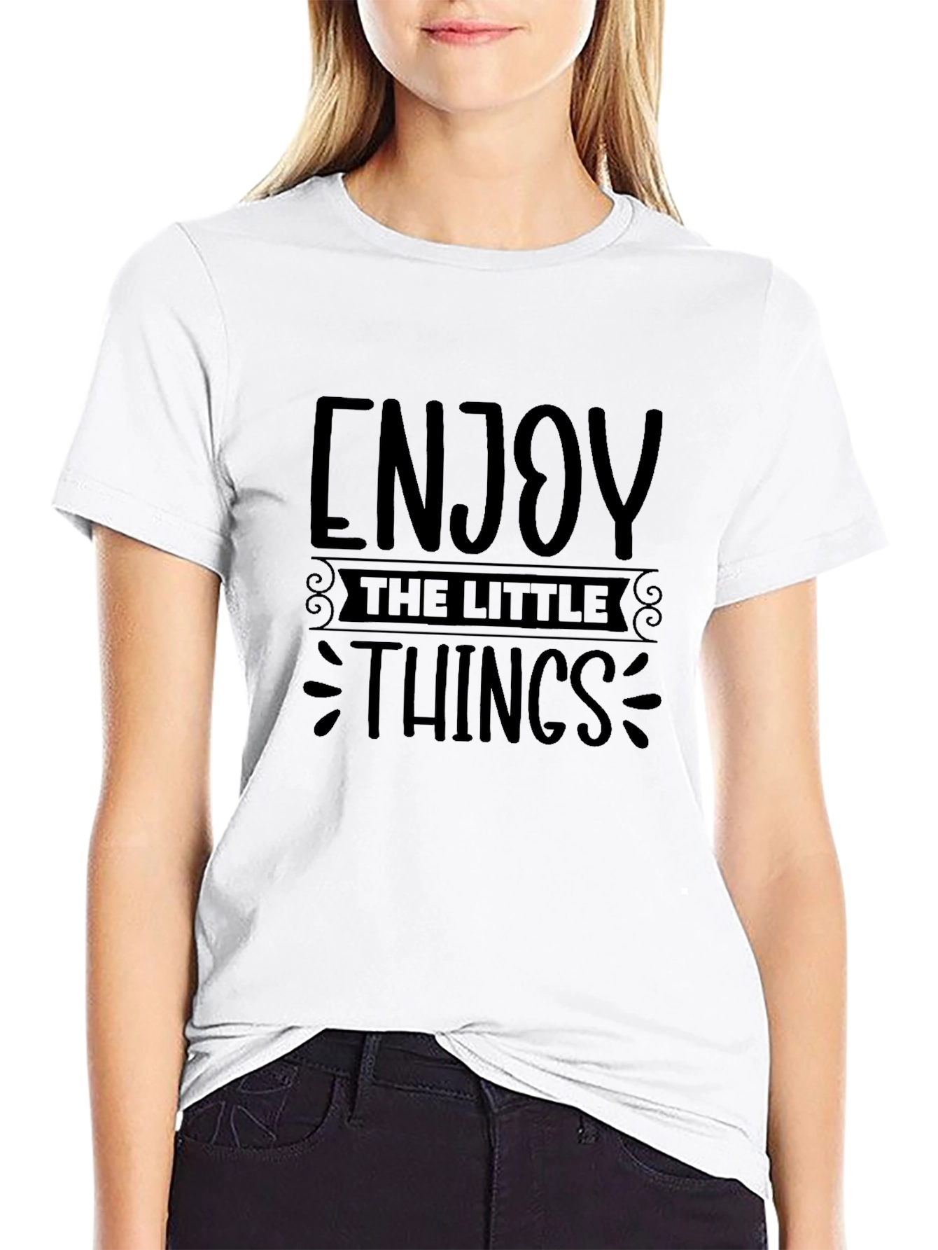 Camiseta Negra: Disfruta las Pequeñas Cosas