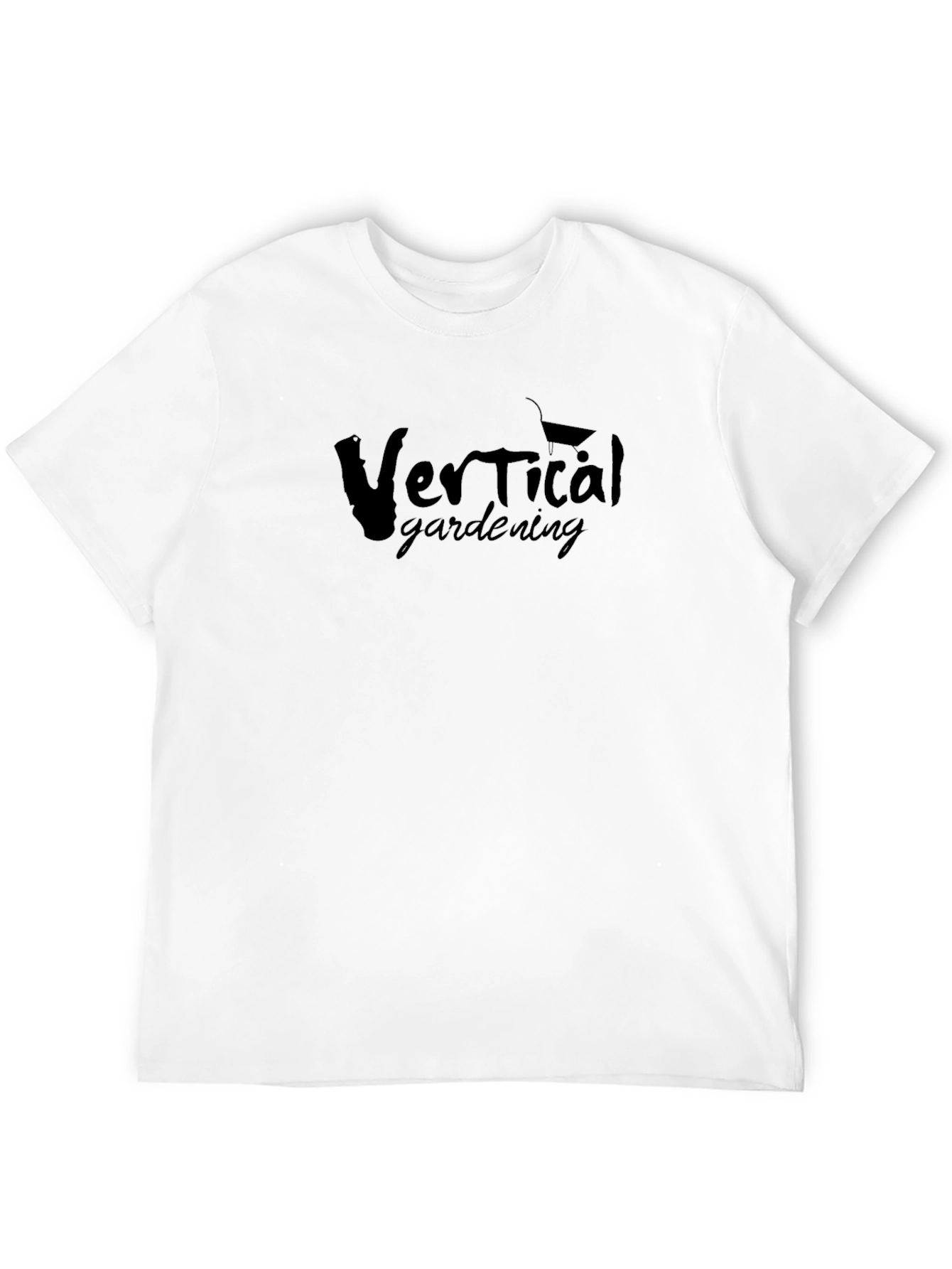 Camiseta Negra Vertical Gardening Diseño Original