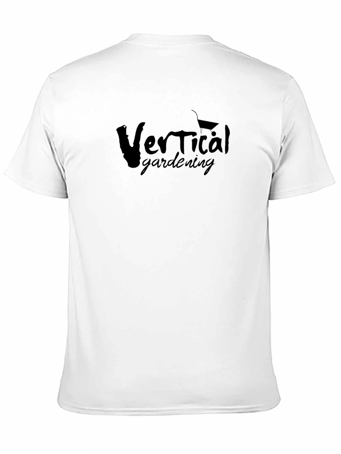 Camiseta Negra Vertical Gardening Diseño Original